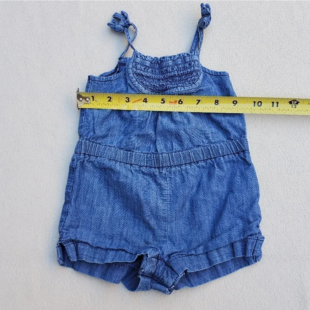 Old Navy Medium Wash Denim Tank Top Romper 12-18 Months